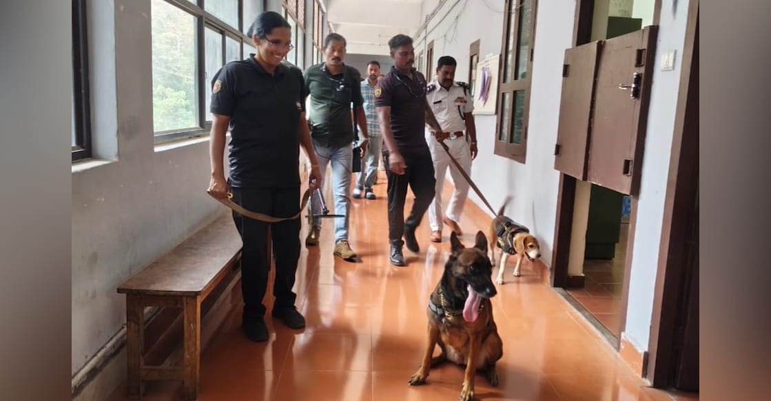 Bomb squad conducting inspection at Idukki Collectorate. Photo: Special arrangement