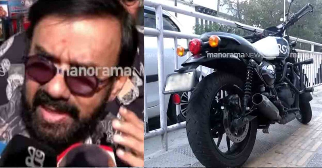 Maniyanpilla Raju; Motorcycle involved in the accident. Photo: Manorama news