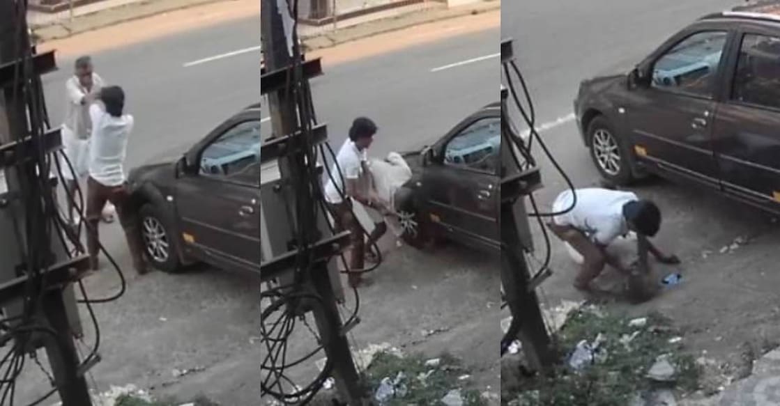 Migrant worker attacks taxi driver in Mala. Photo: Screengrab/ CCTV footage