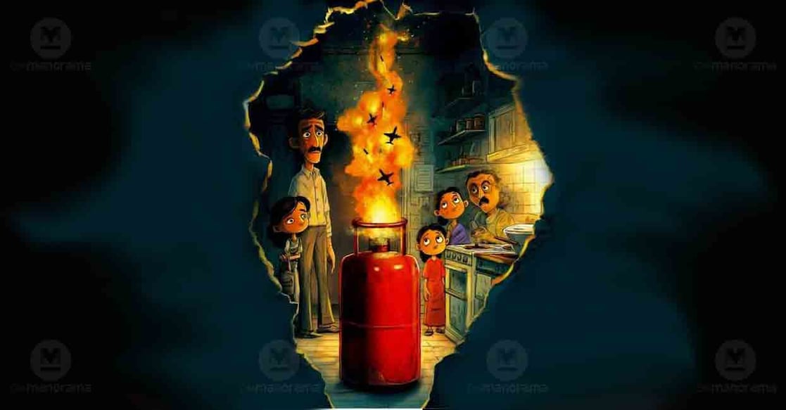 LPG restrictions due to the West Asia conflict have hit domestic users.  Illustration: Manorama