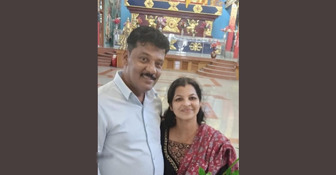 Venugopalan Nair (50) and his wife Smitha (42) of Paramba in Poinachi. Photo: Special Arrangement