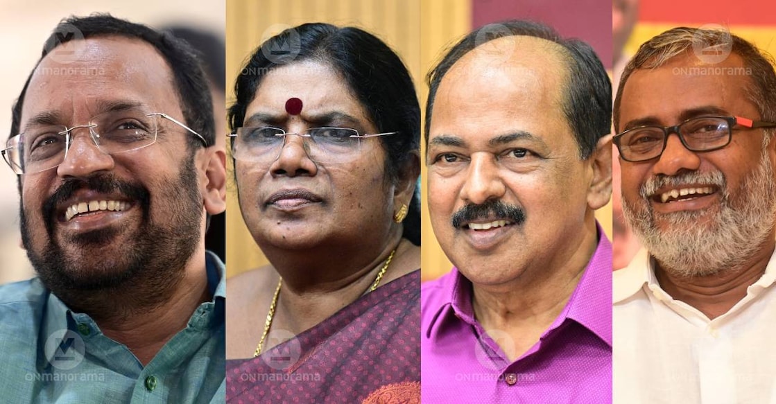 K Rajan, J Chinchurani, GR Anil and P Prasad. Photo: Manorama Archives