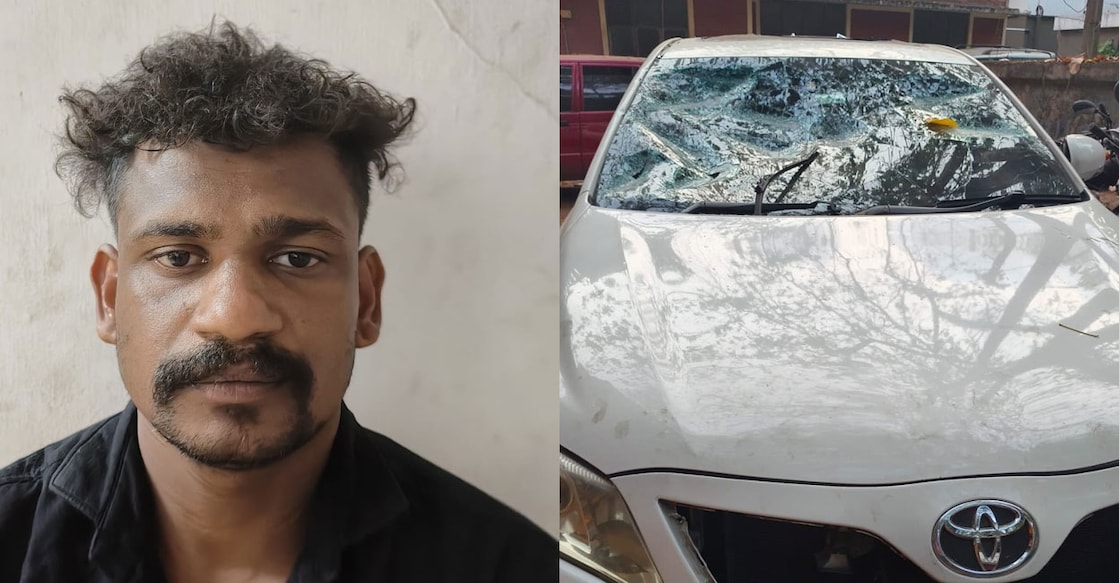 1. Shamnad, 2. The car he used for smuggling MDMA. Photo: Special Arrangement