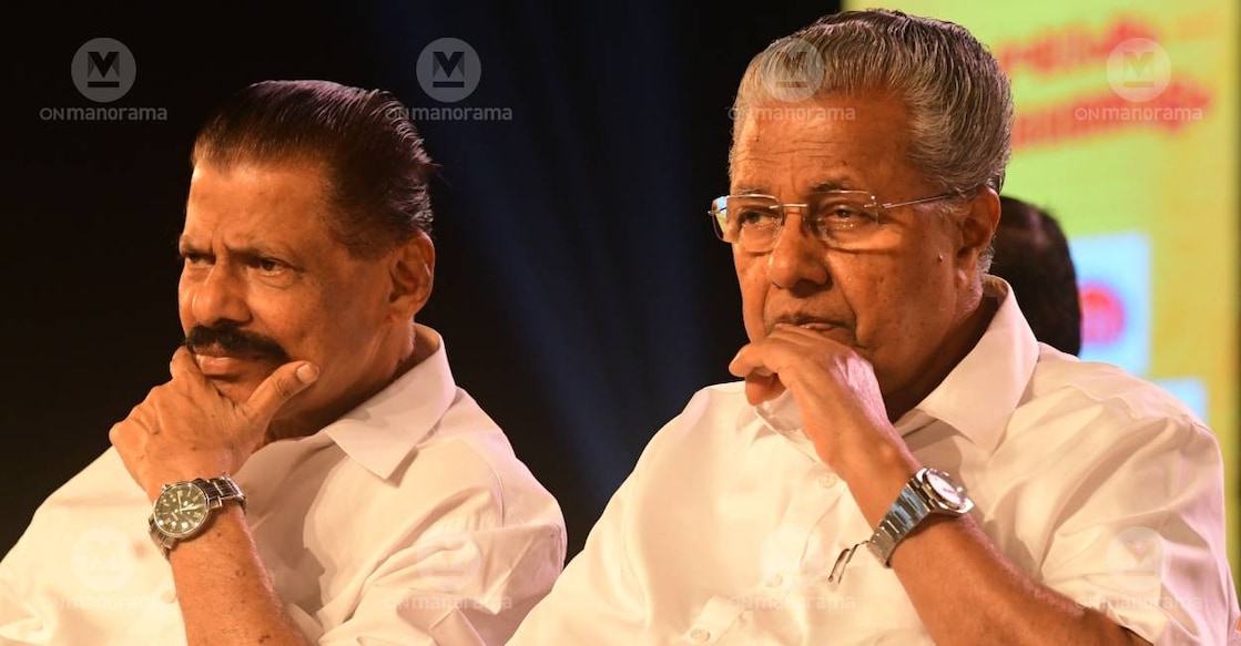 CPM Kerala secretary MV Govindan and Chief Minister Pinarayi Vijayan. Photo: Manorama Archives