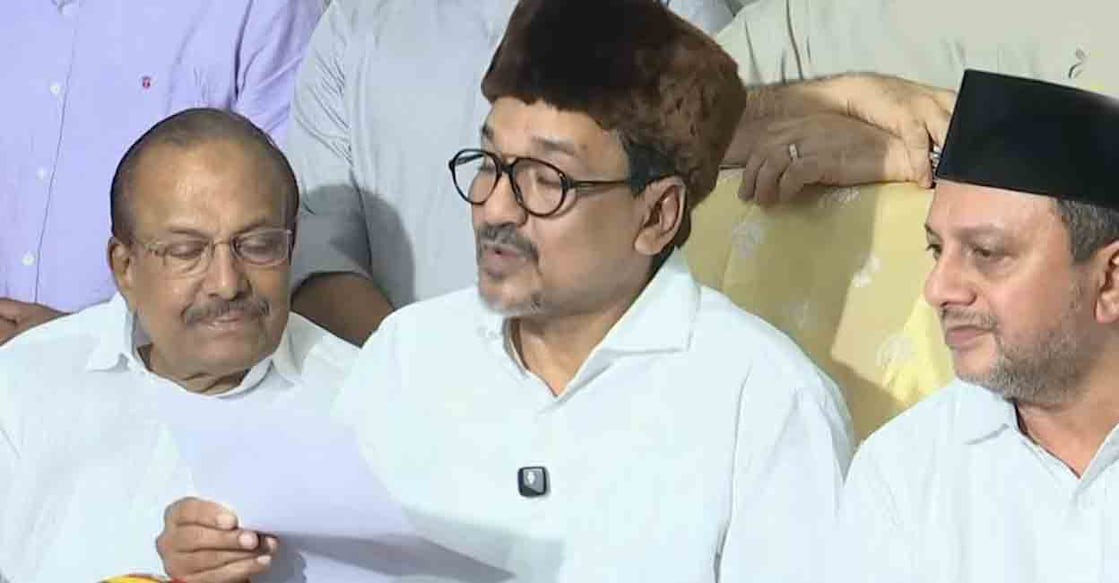 IUML leaders announce the list of candidates for Assembly Elections. Photo: Screengrab/Manorama News