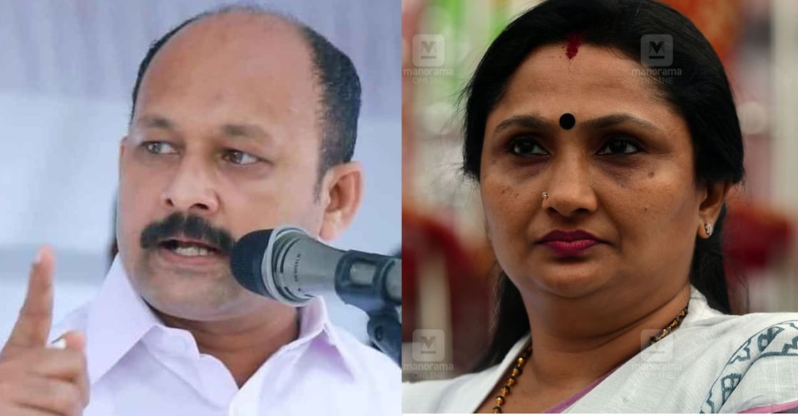 Ernakulam DCC President Mohammed Shiyas, Kochi Corporation councillor and KPCC general secretary Deepthi Mary Varghese. Photo: Facebook/@Mohammedshiyasinc, Manorama