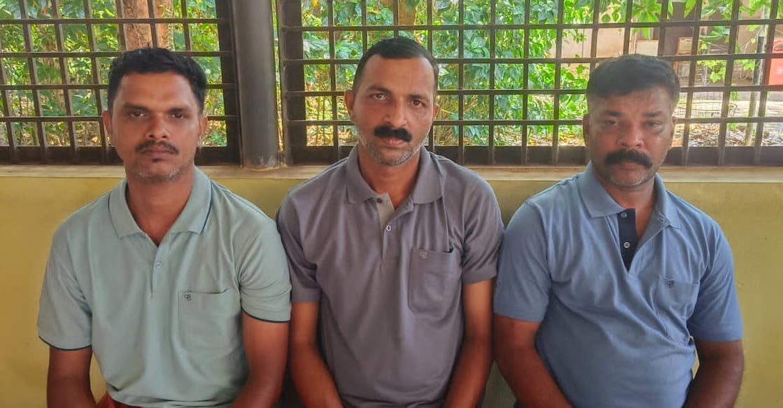 The accused Aneesh (L), Majeesh (M), and Jobin in the Vandiperiyar Jinu murder case. Photo: Special arrangement