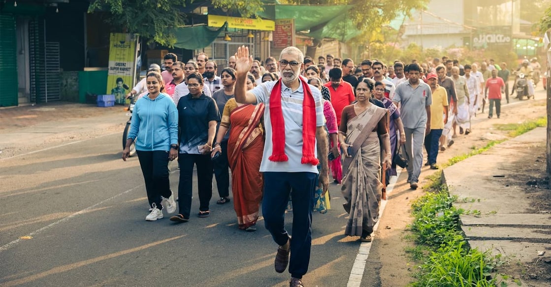 Saju Paul during his morning walk. Photo: Saju Paul/ Instagram. 