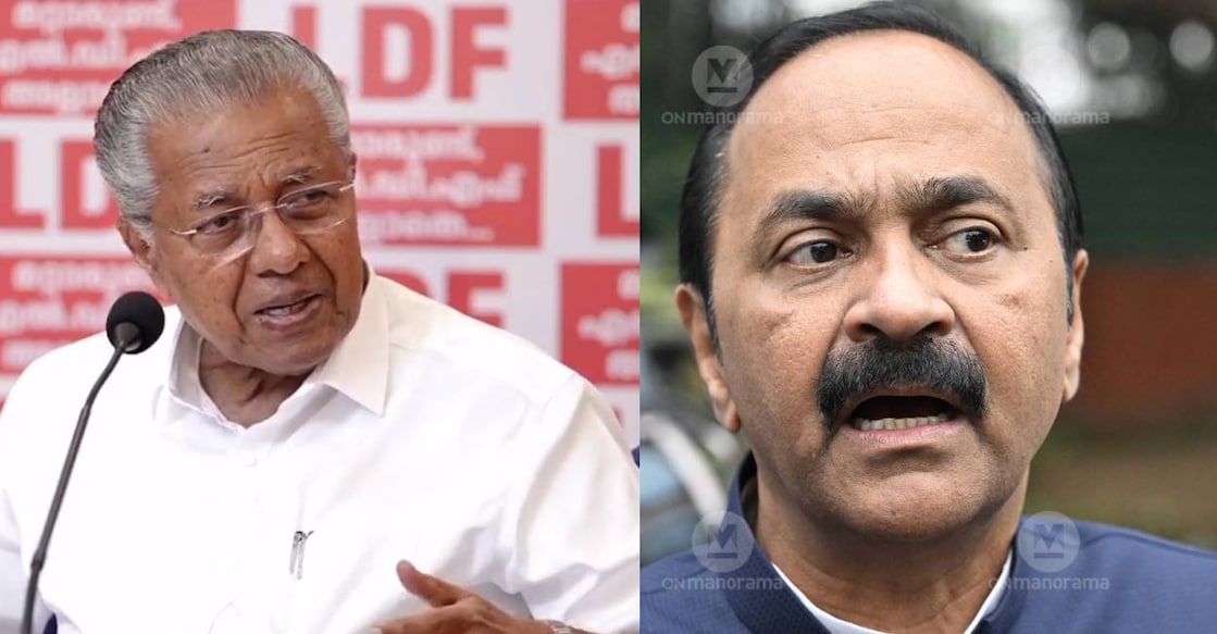 Kerala Chief Minister Pinarayi Vijayan and Opposition leader VD Satheesan. Photo: Facebook/Pinarayi Vijayan, Manorama Archives