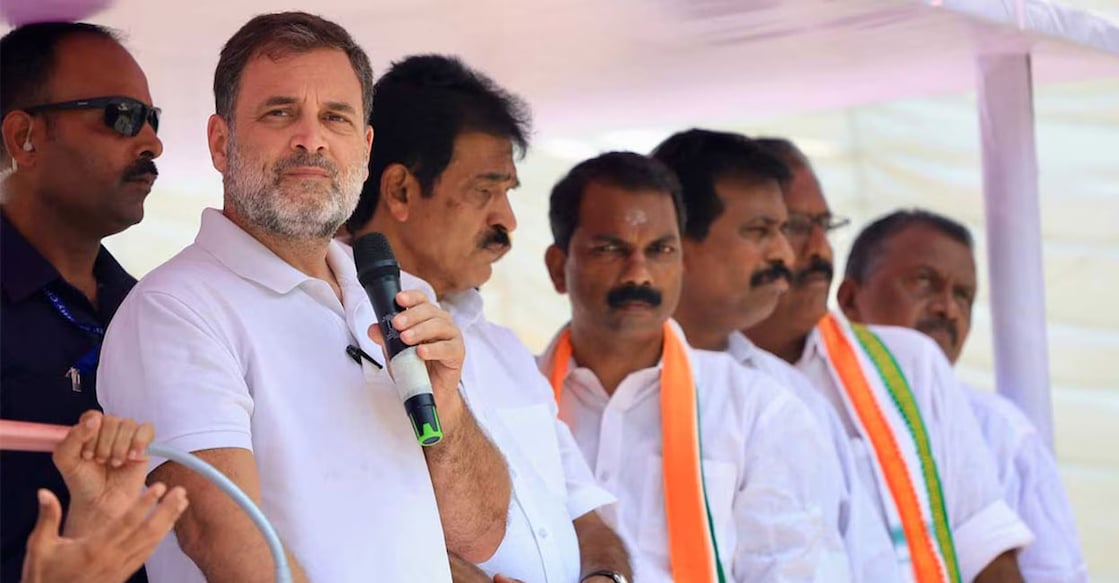 Congress leader Rahul Gandhi at the UDF rally. Photo: Manorama Online