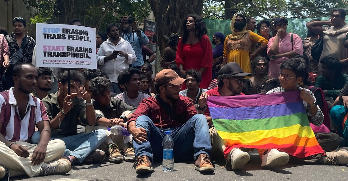 Members of the LGBTQ community, activists and others protesting the new Bill. Photo: Special Arrangement