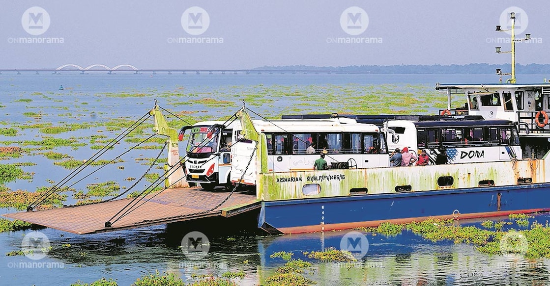 ‘Aishwaryam’, the jankar that transported vehicles, goods and passengers to Perumbalam island for years. 