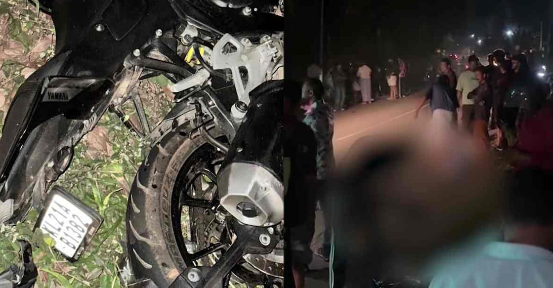 The bike that was involved in the fatal accident. Photo: Manorama News