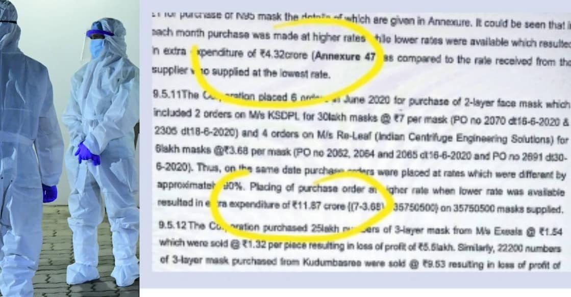 Excerpt from the KMSCL internal draft audit report confirming losses worth crores in the COVID-period procurements.