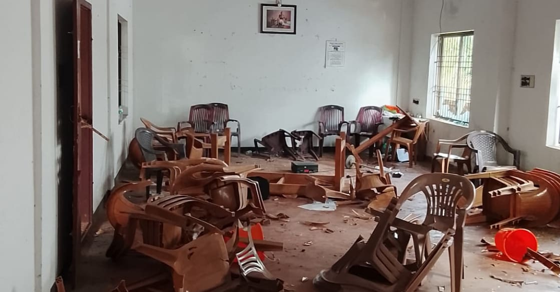 The Congress mandalam committee office at Mayyil. Photo: Special Arrangement. 