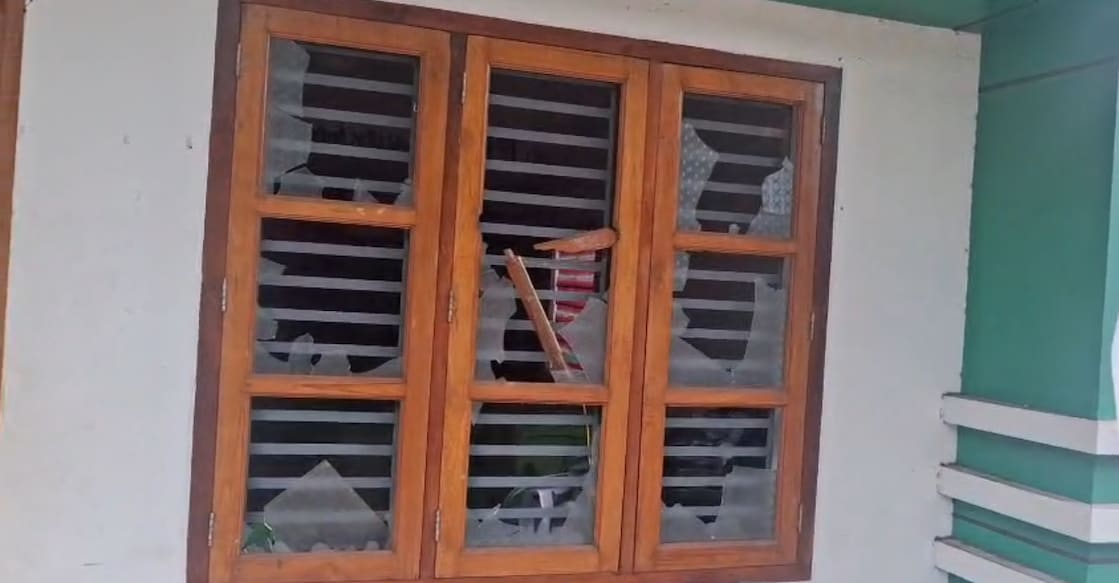 The IUML office at Mayyil, which the CPM workers vandalised. Photo: Special Arrangement. 