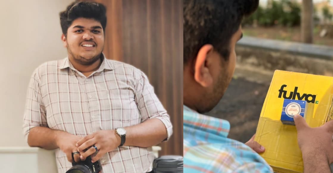 Aaron Philip Jacob, Aaron with the halwa box he received from ECI. Photos: Instagram. 