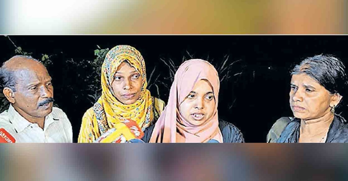 Colleagues of the victims at Pang Government LP School. Photo: Manorama