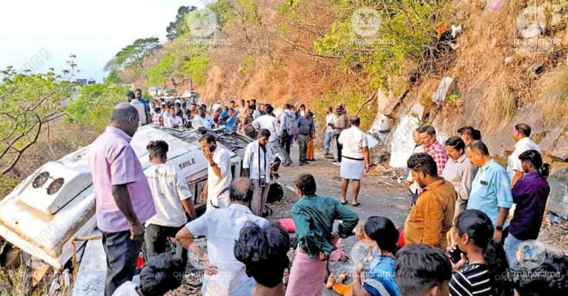 A photograph from the spot shortly after the accident. Photo: Manorama. 