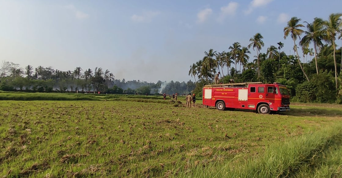 Rescue officials at the site of the explosion in Thrissur. Photo: Special Arrangement. 