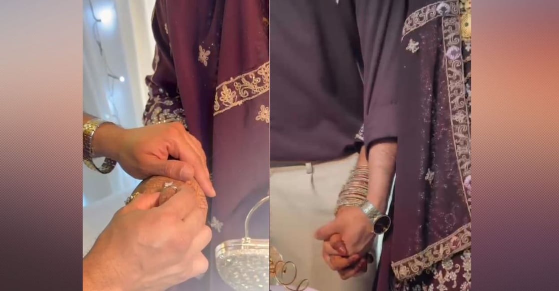 A combination image showing events from the engagement of Sabir and the minor girl. Photo: Special arrangement