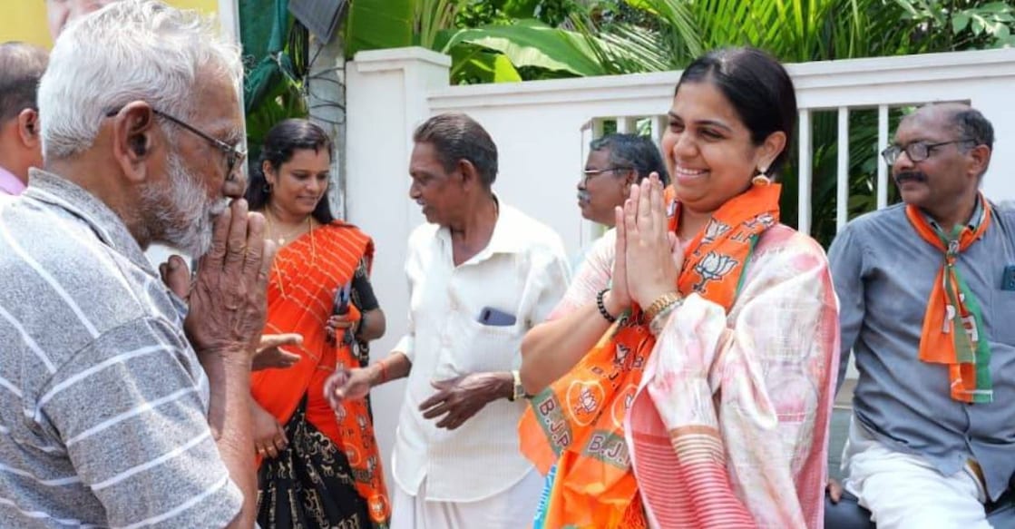NDA candidate Anjali Nair during election campaign. Photo: Facebook/Anjali Nair