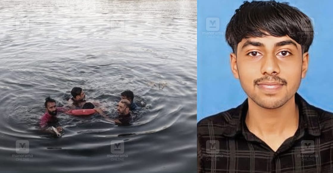 Rescue team searching for Shabna's body in Kaveri river (L) and Shabnas. Photo: Special arrangement