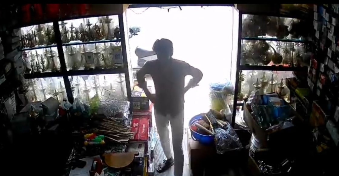 A CCTV screengrab of the accused involved in the theft inside the shop. Photo: Special Arrangement. 
