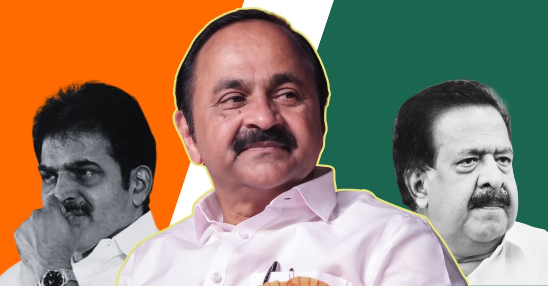 KC Venugopal, VD Satheesan and Ramesh Chennithala. Photos: File. 