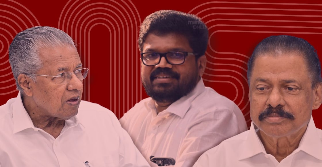 Pinarayi Vijayan, KK Ragesh, MV Govindan. Photo: Canva/Onmanorama