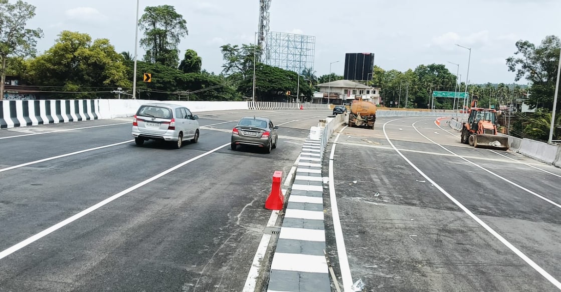 The newly constructed viaduct stretch on National Highway 66 at Kooriyad in Malappuram. Photo: Special Arrangement.