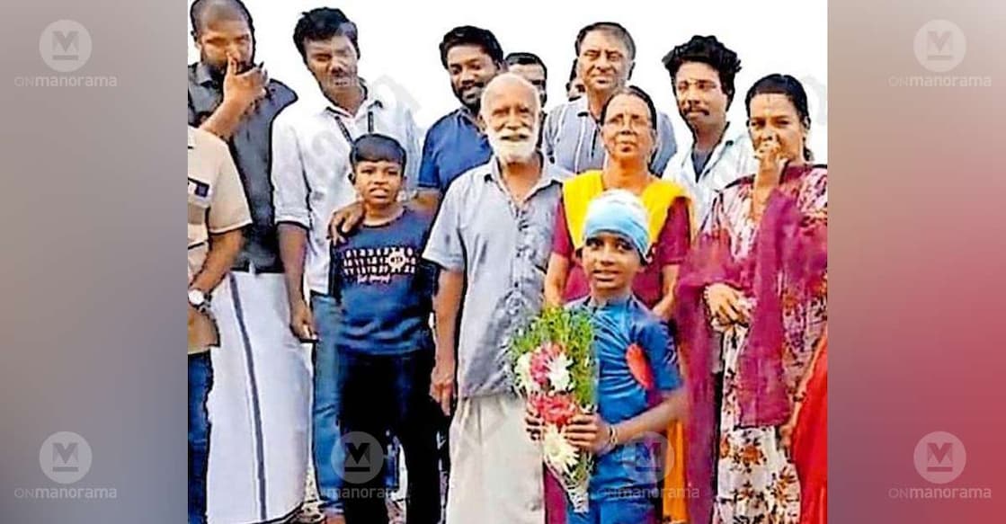 When Abhayadev swam to the shore to a grand welcome. Photo: Special arrangement