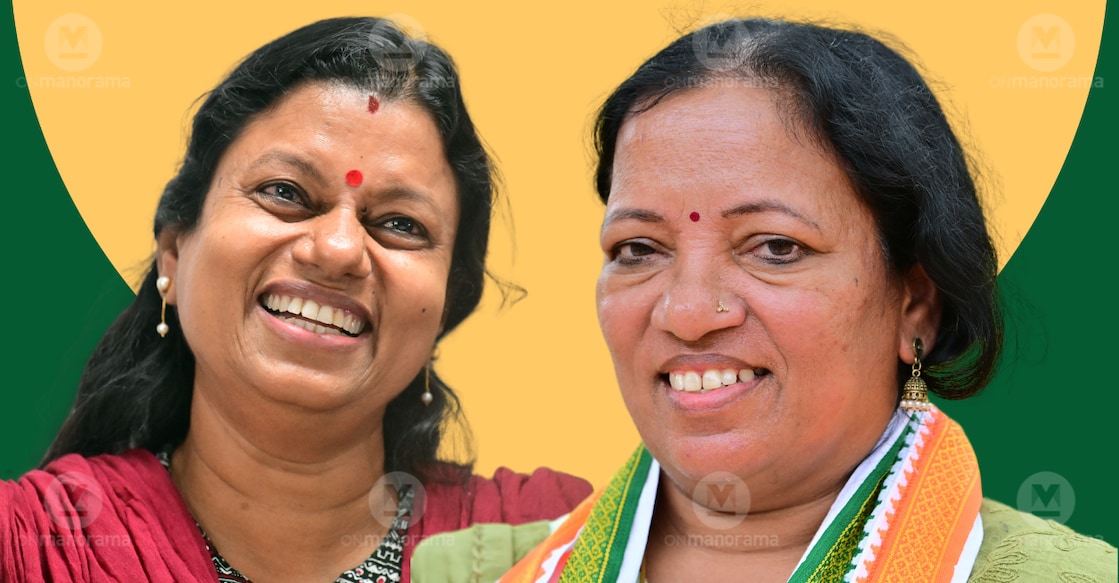 Bindhu Krishna and K A Thulasi. Photos: File/ Manorama. 