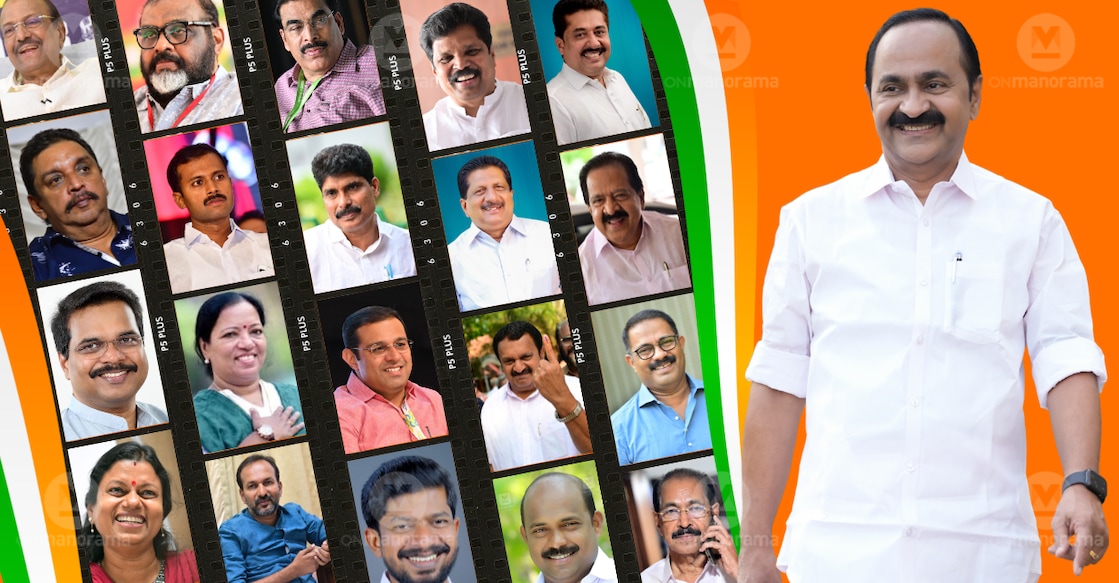 1) Ministers of the UDF cabinet, 2) VD Satheesan. Photos: File/ Manorama.