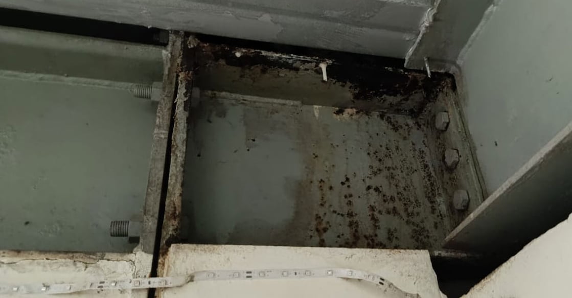 Relentless roof leaks and wall seepage at P&T Apartment Towers in Kochi's Mundamveli. Photo: Special Arrangement