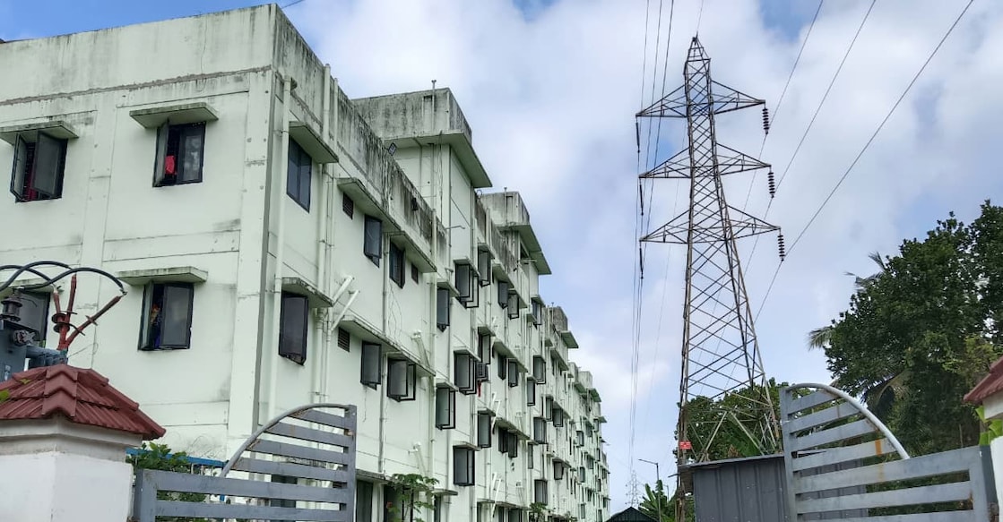 Relentless roof leaks and wall seepage at P&T Apartment Towers in Kochi's Mundamveli. Photo: Special Arrangement
