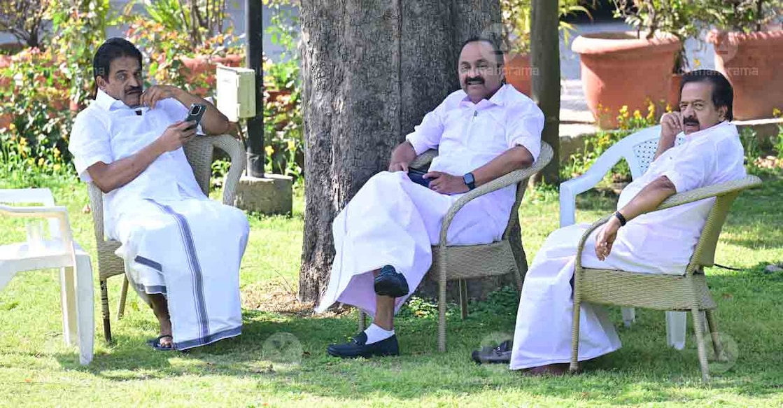 KC Venugopal, V D Satheesan,  Ramesh Chennithala. File photo: Manorama