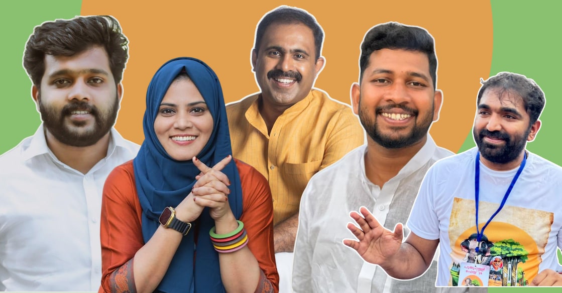 AD Thomas, Fathima Thahiliya, Abin Varkey, VT Sooraj and Chandy Oommen. Photos: Facebook. 