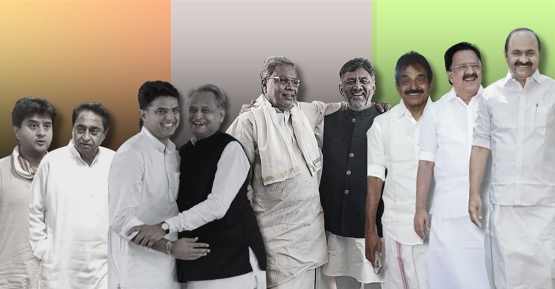 Jyotiraditya Scindia, Kamal Nath, Sachin Pilot, Ashok Gehlot, Siddaramaiah, D K Shivakumar, K C Venugopal, Ramesh Chennithala, V D Satheesan. Photo: Onmanorama
