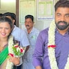  Former SFI leaders Arsho, K Vidya get married