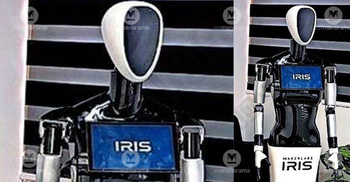 Iris, the AI-powered robotic teacher at Vishwajyothi School, Angamaly. Photo: Special arrangement