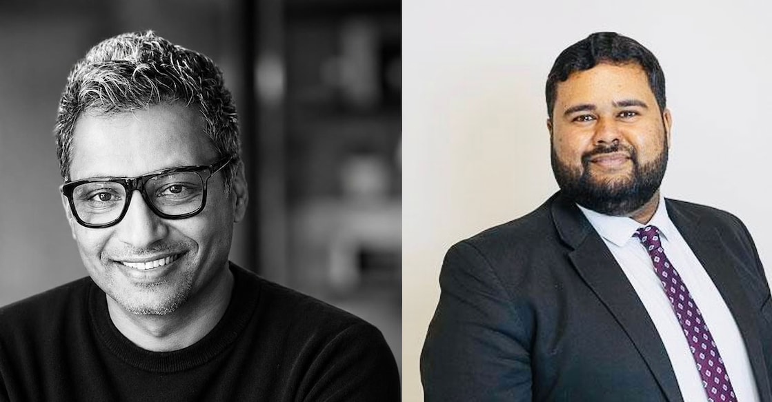 Babith Bhoopalan, former Strategy Leader, AI for Customer Experience, Microsoft (Left), Akhil Balagopal, London-based Malayali podcaster and trainee solicitor. Photo: Special Arrangement