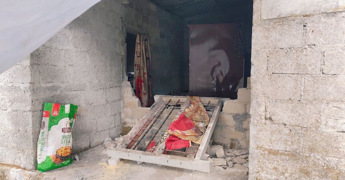 The house damaged by the elephant attack. Photo: Special Arrangement