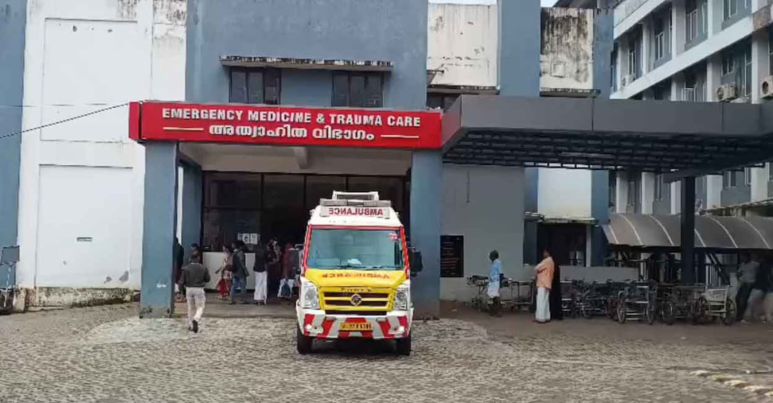 Ambulance parked at Thrissur Medical College Hospital. Photo: Special arrangement