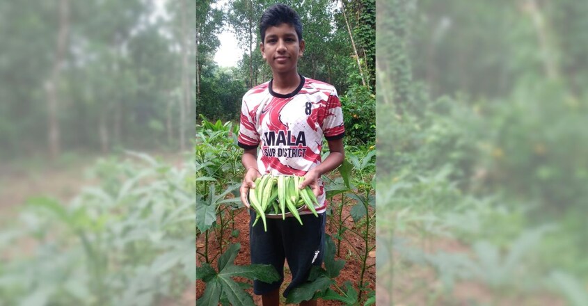 Ghanasyam with his produce