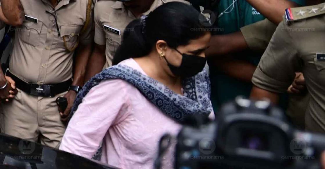 Veena T arrives at the ED Zonal office in Kochi.  Photo: Arun Sreedhar/Manorama