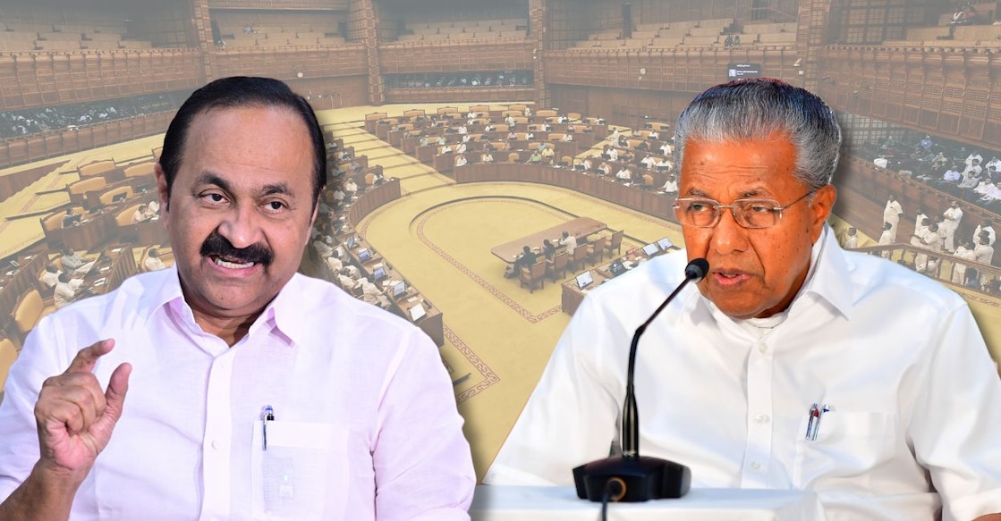 Chief Minister VD Satheesan and Opposition Leader Pinarayi Vijayan. Photo: Manorama/Canva