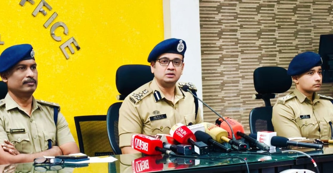 (From left) District Police Chief (Ernakulam Rural) KS Sudarshan, Ernakulam Range DIG GH Yatish Chandra and Perumbavoor ASP Hardik Meena at the press conference held at rural police headquarters at Aluva on Thursday. Photo: Special Arrangement