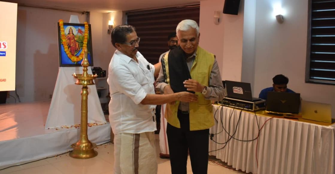 CUK Vice-Chancellor Prof Siddu P Algur attending an RSS event in Kasaragod. Photo: Special arrangement