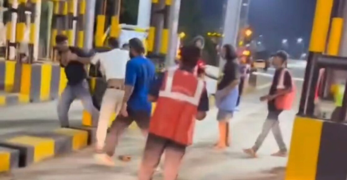 CCTV grabs of the clash between car passengers and toll plaza employees. Special Arrangement. 